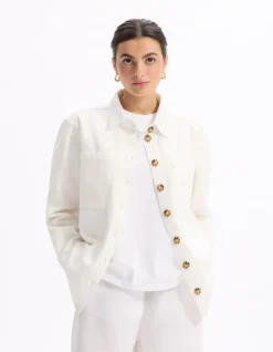 Katoenen overshirt - wit