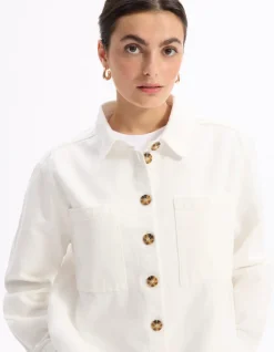 Katoenen overshirt - wit