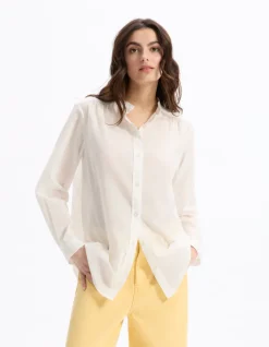 katoenen voile blouse - ecru