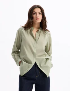 katoenen voile blouse - groen