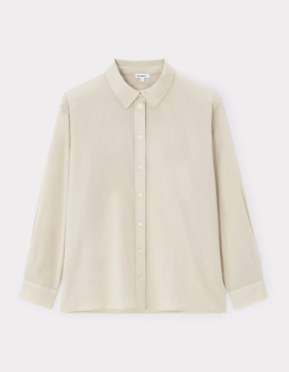 Katoenen voile shirt - grijs