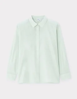 Katoenen voile shirt - groen