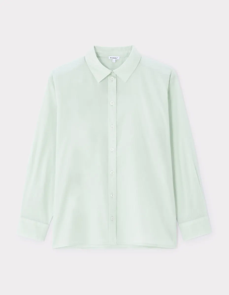 Katoenen voile shirt - groen