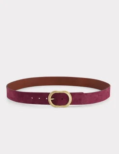 Kleurrijke leren riem - bordeauxrood