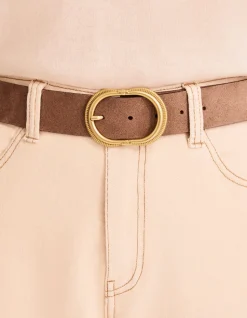 Kleurrijke leren riem - grijs