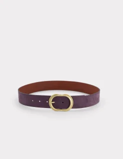Kleurrijke leren riem - paars