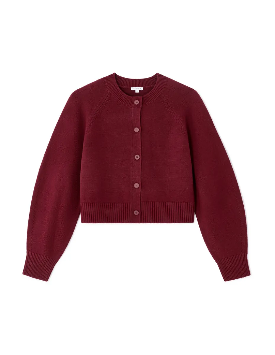 Kort effen gebreid vestje - rood