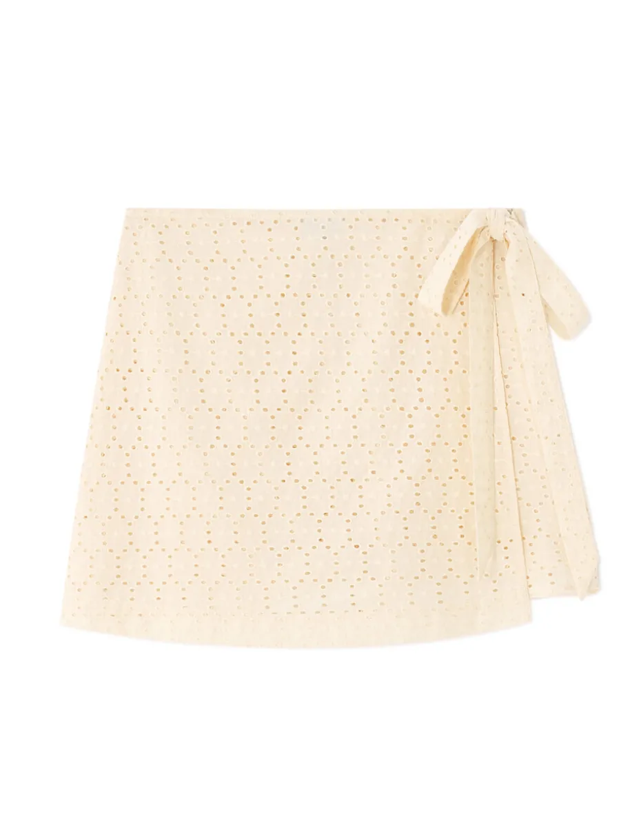 Kort rokje broderie anglaise - ecru