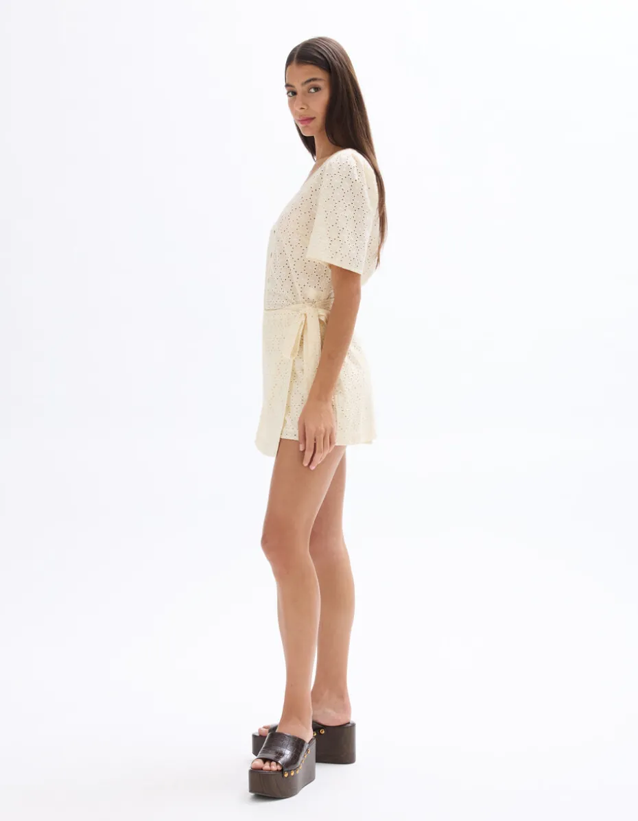 Kort rokje broderie anglaise - ecru