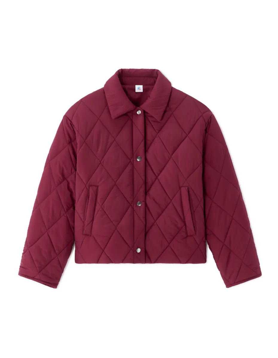 Korte donsjas met zakken - rood