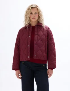 Korte donsjas met zakken - rood