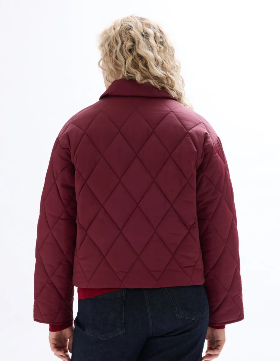 Korte donsjas met zakken - rood