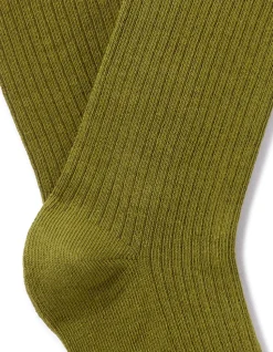 Korte geribde sokken - groen