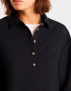 Korte jurk met lange mouwen - marineblauw