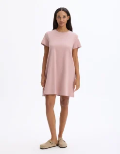 Korte katoenen jurk - roze