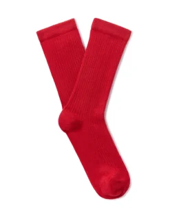 Korte ribbelsokken - rood