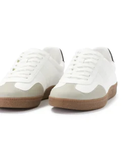 Lage sneakers met inzetstuk - wit