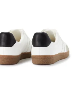 Lage sneakers met inzetstuk - wit