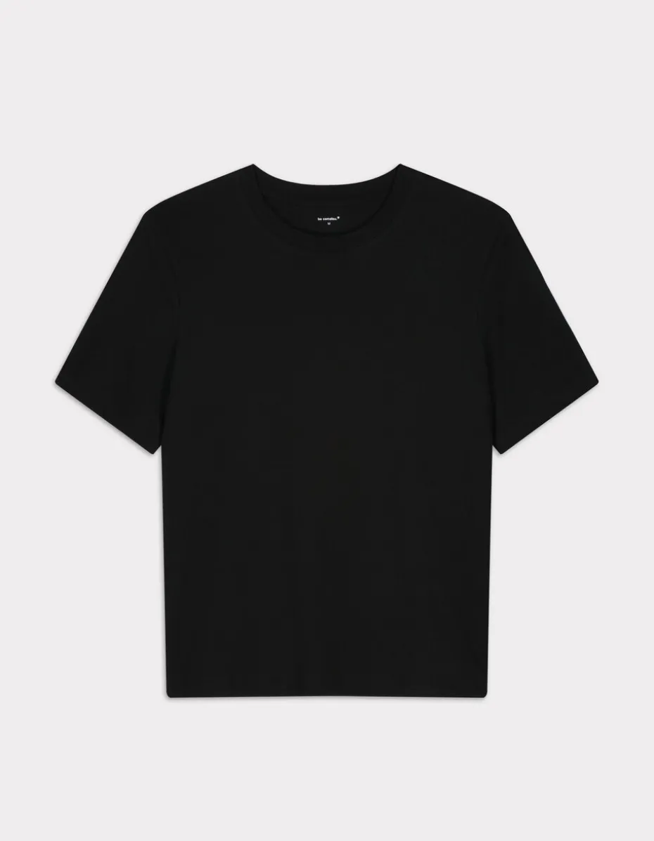 Lang T-shirt van biologisch katoen - zwart