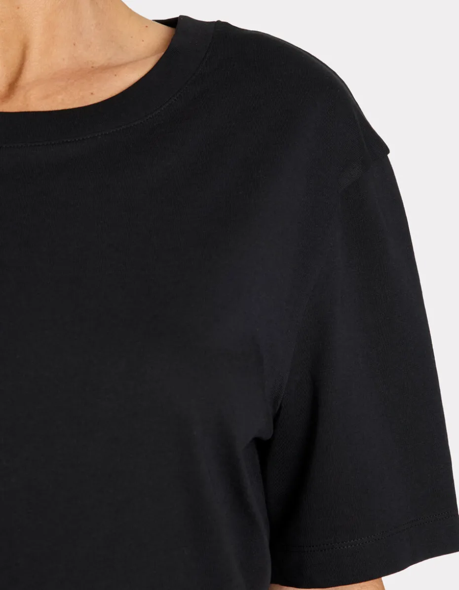 Lang T-shirt van biologisch katoen - zwart