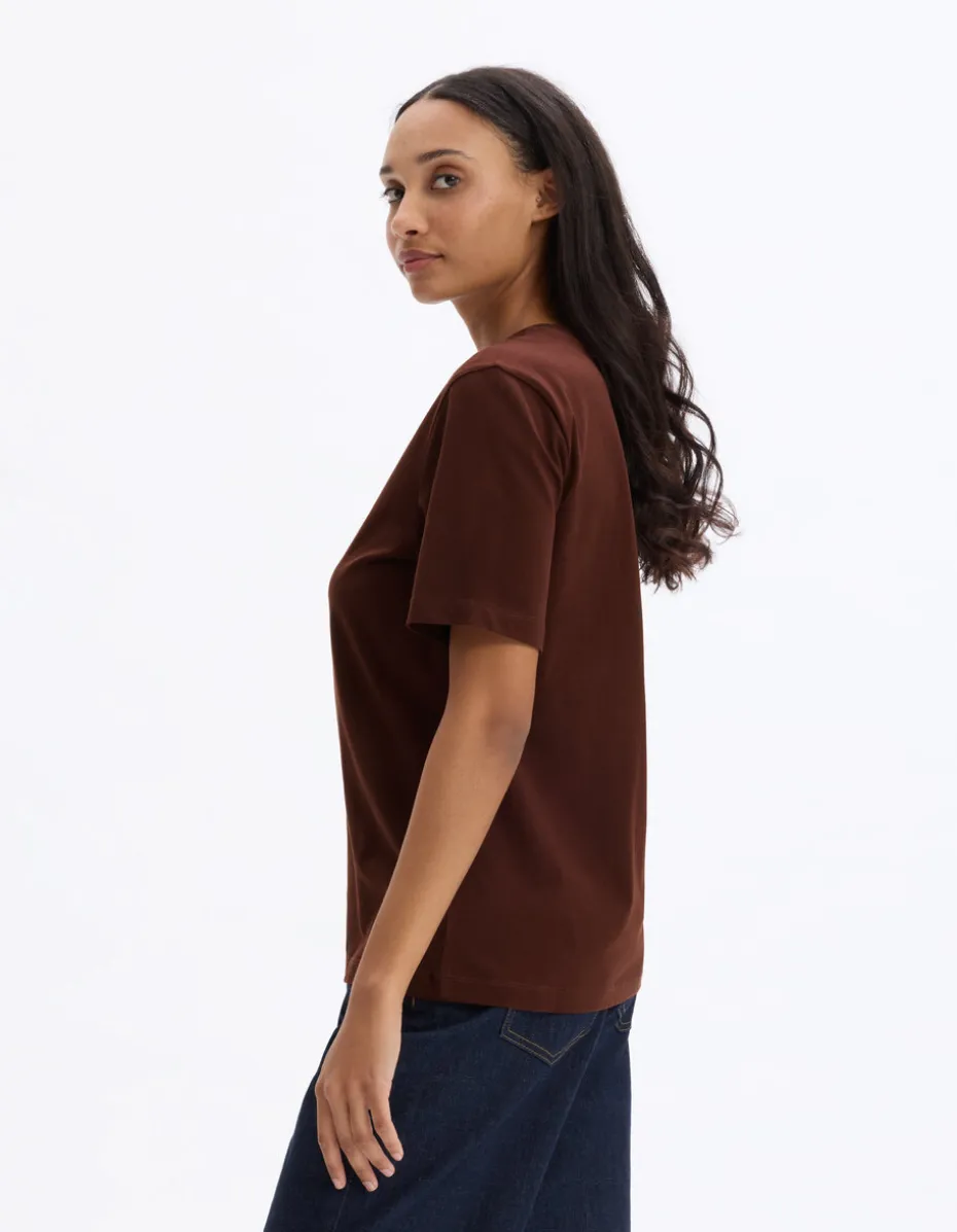 Lang T-shirt van biologisch katoen - bruin
