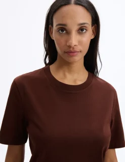 Lang T-shirt van biologisch katoen - bruin