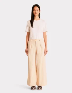Lange geplooide broek - beige