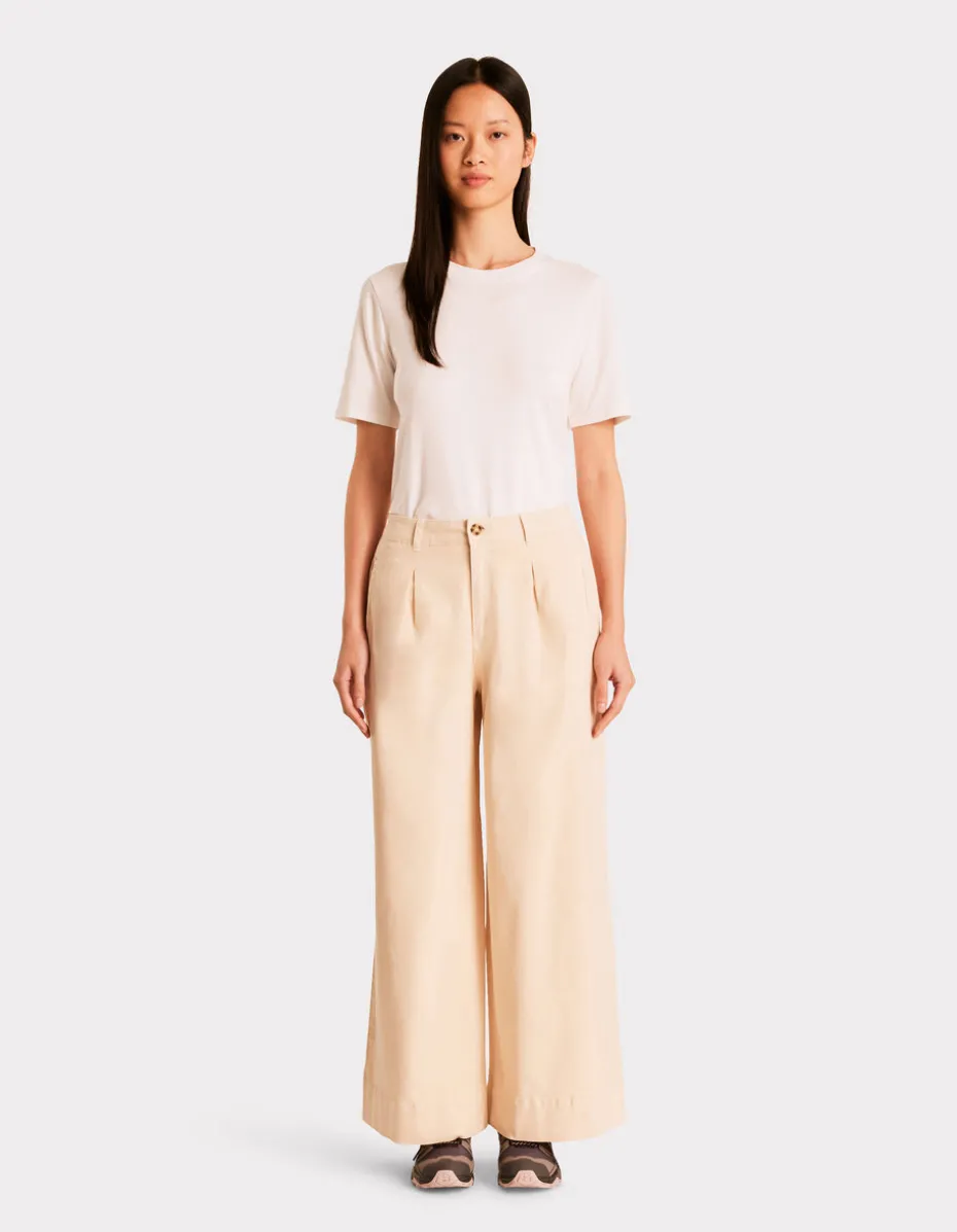 Lange geplooide broek - beige