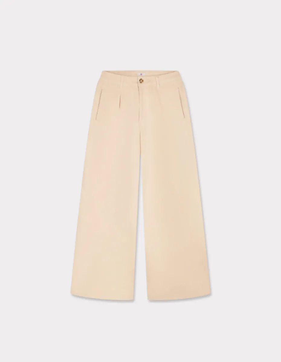 Lange geplooide broek - beige