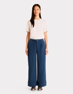 Lange geplooide broek - blauw
