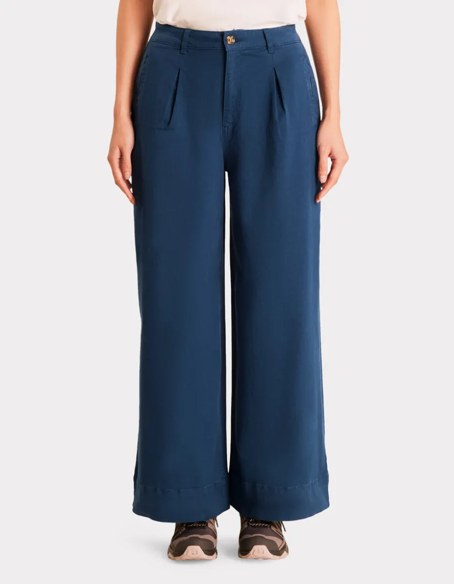 Lange geplooide broek - blauw