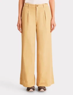 Lange geplooide broek - geel