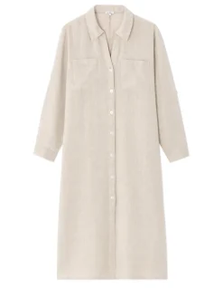 Lange linnen jurk - beige