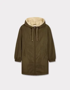 Lange parka met donsvoering - kaki