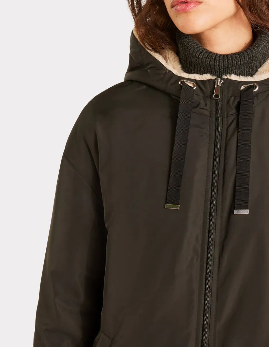 Lange parka met donsvoering - zwart