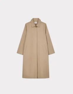 Lange trenchcoat met knopen - camel