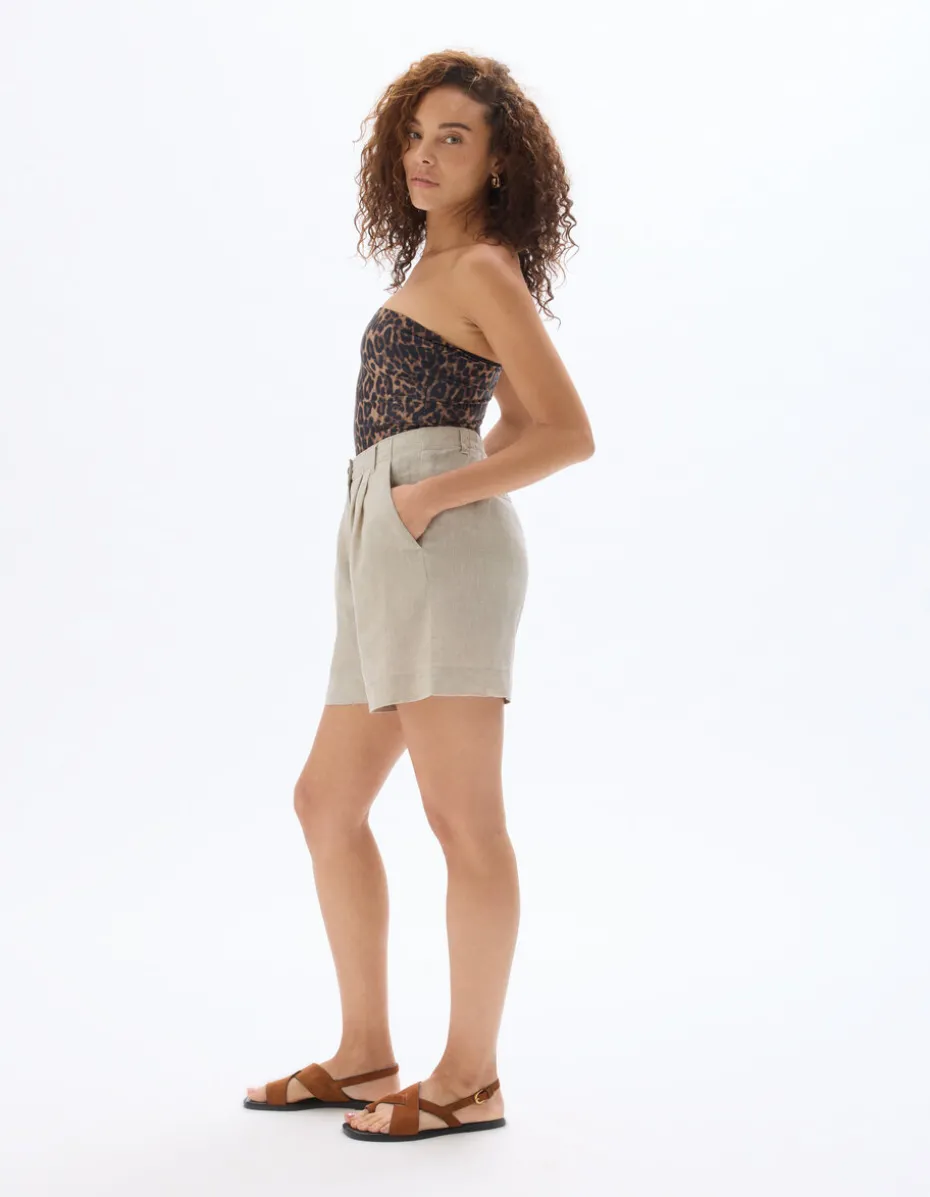Linnen short - beige