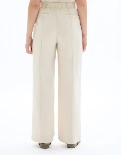 Losse katoenen linnen broek - beige