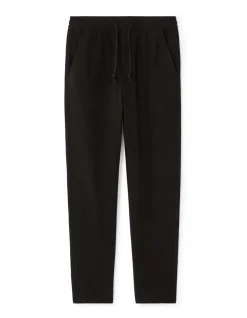Losse katoenen mix pantalon - zwart