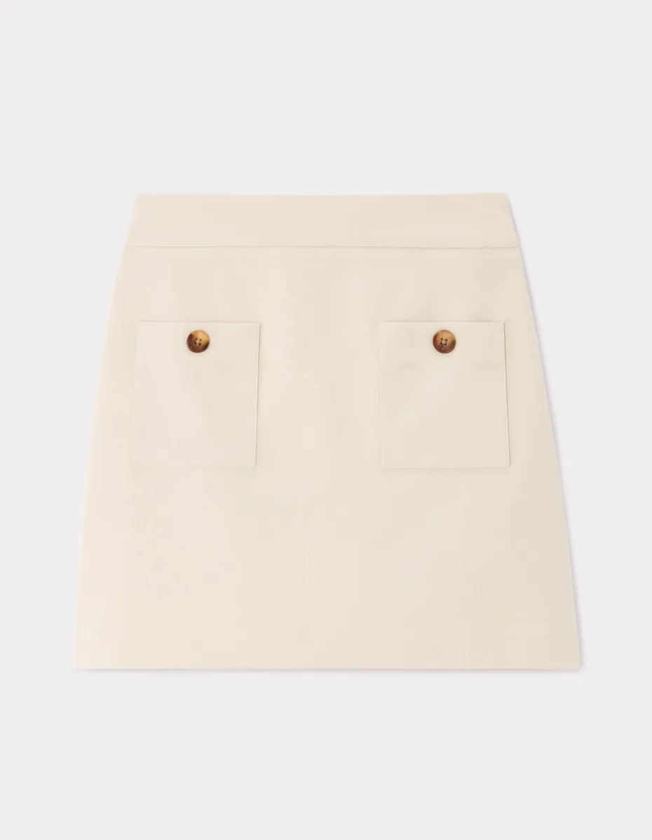 Minirok met opgestikte zakken - beige