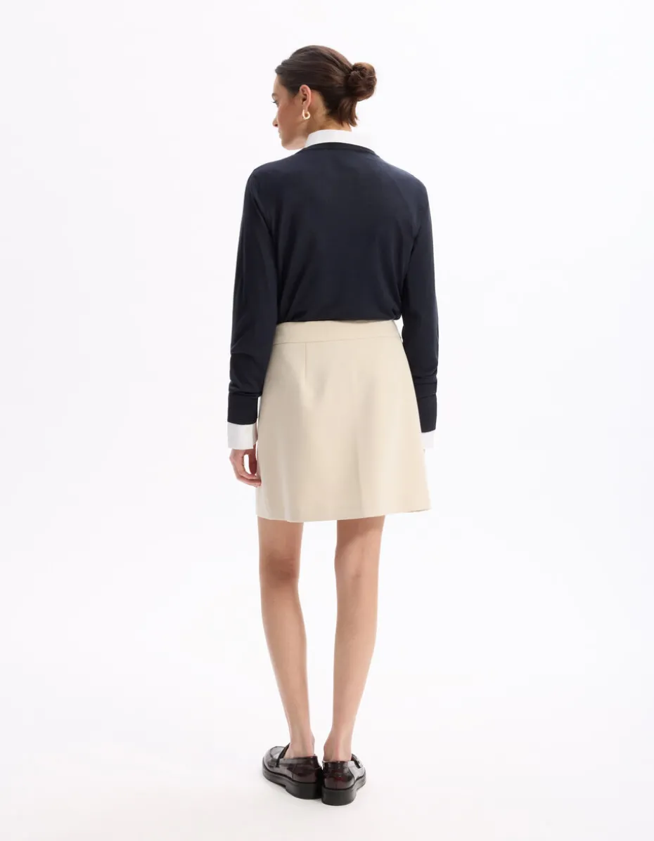 Minirok met opgestikte zakken - beige