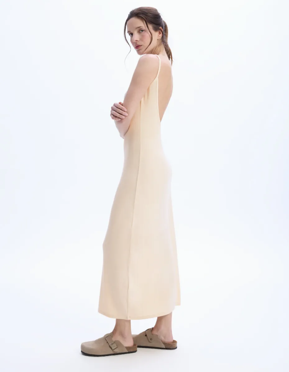 Modal bodycon jurk - beige
