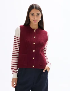 Mouwloos geknoopt gilet - Rood