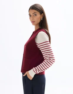 Mouwloos geknoopt gilet - Rood