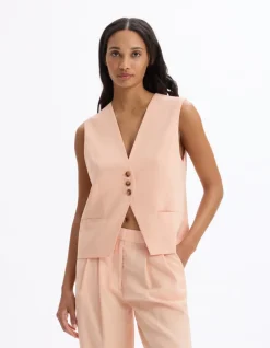 Mouwloos getailleerde vest - roze