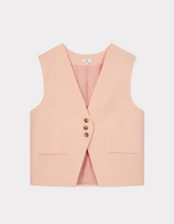 Mouwloos getailleerde vest - roze