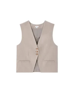 Mouwloos taillevest - beige