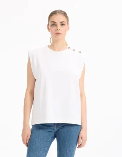 Mouwloos T-shirt - wit