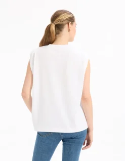 Mouwloos T-shirt - wit