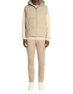 Mouwloze hoodie doudoune - beige